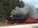 Ausfahrt eines Zuges zum Brocken, Schierke 11.04.07